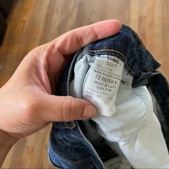 Levi's 550 Jeans Youth Size 12 Husky Relaxed Straight Fit 100%Cotton - Picture 7 of 8